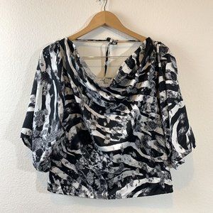 G by Guess Top Size XS Cowl Neck Cold Shoulder Keyhole Back